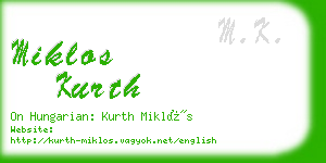 miklos kurth business card